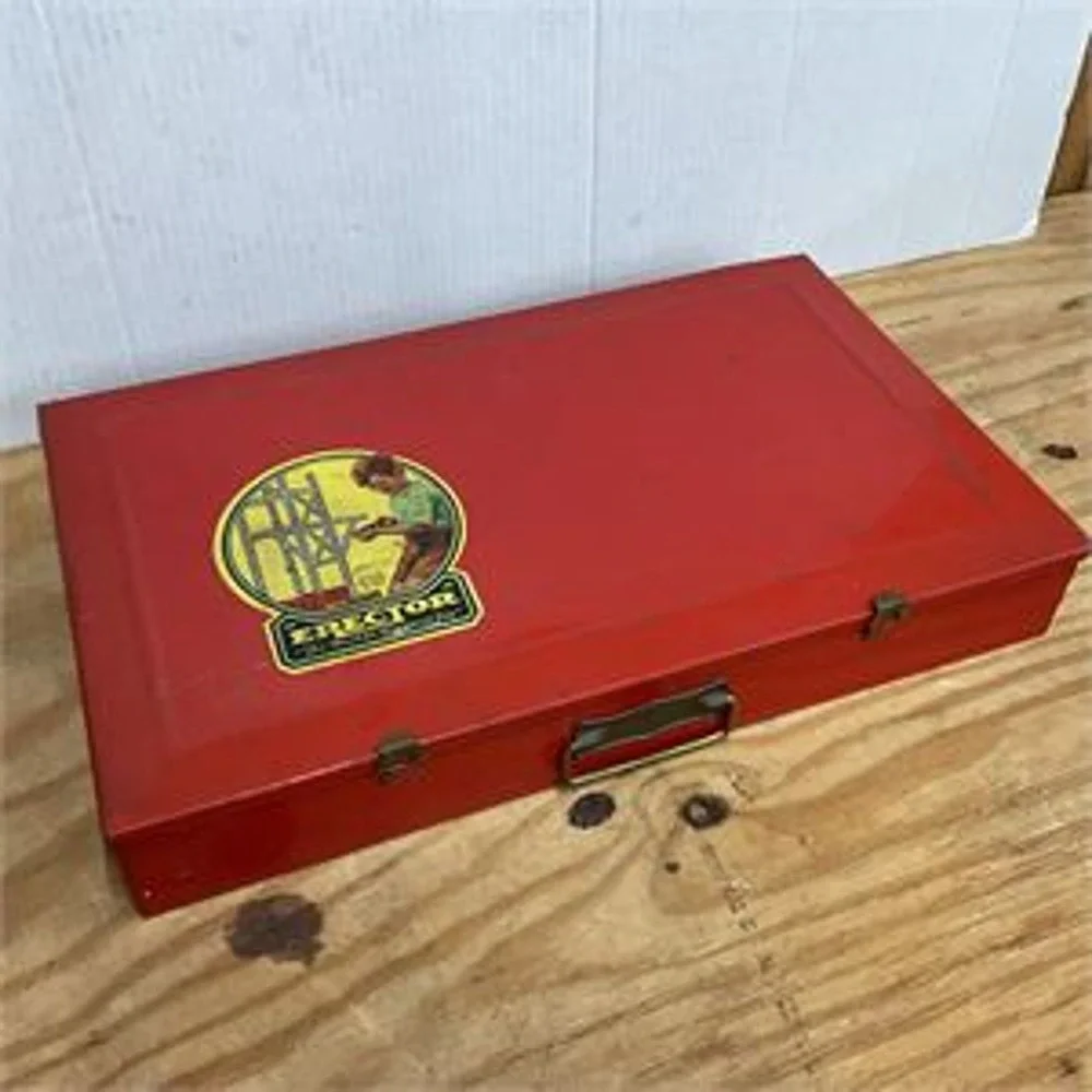 Vintage AC Gilbert Erector Set No 8.5 All-Electric Ferris Wheel Red Metal Box